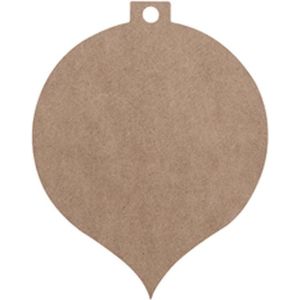 Kerstbal mdf 14 x 11.2cm, 3mm 3stuks