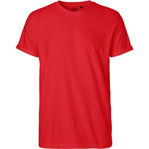 Men´s Roll Up Sleeve T-Shirt met ronde hals Red - S
