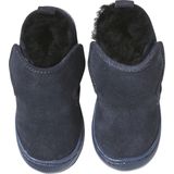 Klittenband baby slofjes van soepel leer met voering marineblauw