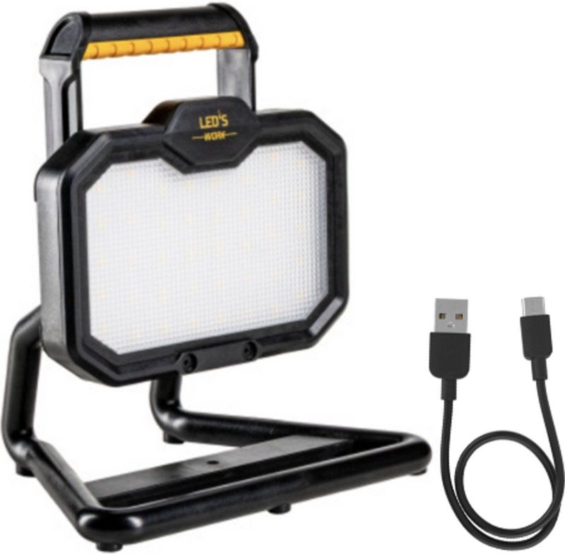 LED's Work - LED Bouwlamp - Oplaadbaar - 2000 Lumen - Draadloos op Accu - Stof- en Waterdicht
