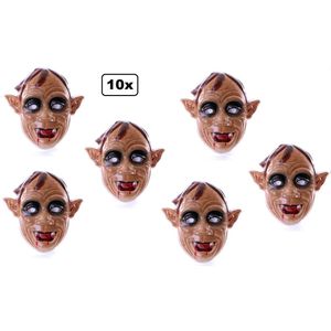 10x Masker zombie Vader pvc - volwassenen - Horror griezel Halloween uitdeel part wanddecoratie festival evenement