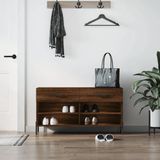 The Living Store schoenenbank Scandinavische stijl - 102 x 35 x 55 cm - bewerkt hout en ijzer