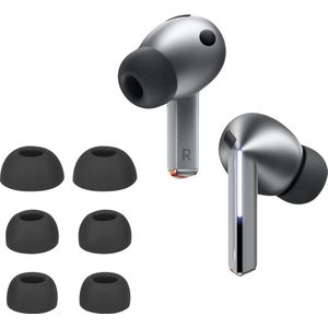 kwmobile 6x cover voor in-ear oortjes geschikt voor Samsung Galaxy Buds 3 Pro - Vervangende oordopjes van siliconen in grijs - 3 maten