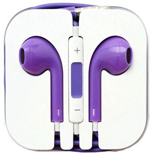Hoofdtelefoon - 3.5 mm aux aansluiting - Oortelefoon met Microfoon - Koptelefoonaansluiting - Stereo - Paars