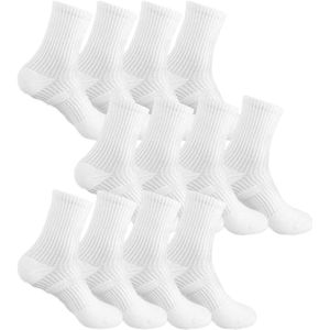 Thelau - 8 paar sportsokken voor dames en heren | witte tennissokken | zachte hardloopsokken | sokken voor tennis, hardlopen, fietsen en buitenactiviteiten | maat 36-42