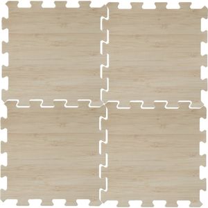 16x stuks Foam puzzelmat zwembadtegels/fitnesstegels hout 50 x 50 cm