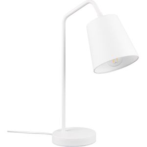 LED Tafellamp - Tafelverlichting - Torna Kido - E27 Fitting Verstelbaar - Mat Wit - Metaal