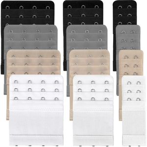 BH verlengstuk Met Elastiek - 12 Pack - Geschikt voor iedere BH - BH accessoires - BH verlengstukje - Elastisch - Universeel - BH - BH accessoire - Te strakke BH