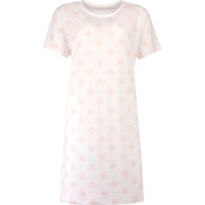 Temptation Dames Nachthemd - Stippen Patroon - Wit - Maat S