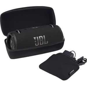 Casingwise | Beschermhoes voor JBL Xtreme 3, Xtreme 2 / Bluetooth Speaker Case met vak voor kabel en accessoires voor op reis / Opberghoe voor JBL Box met draagriem zwart
