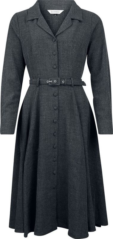 Banned Retro - Swing Jurk - Grijs