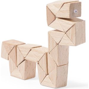 Behendigheidsspel - Fidget toys - Blokjes - Vormen - Geduldspelletjes - Hout - beige