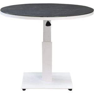 San Sebastian lounge dining tuintafel 90 cm rond H50,5-H75 cm in hoogte verstelbaar wit