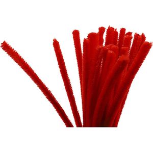 Creotime Chenille Draad 25 Stuks 30 Cm 9 Mm Rood