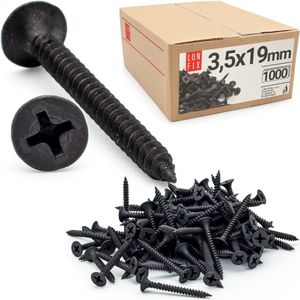 LUN FIX - Schroef 009 voor gipsplaten met 3,5x019 - bevestigen van gipsplaten - 1000 stuks