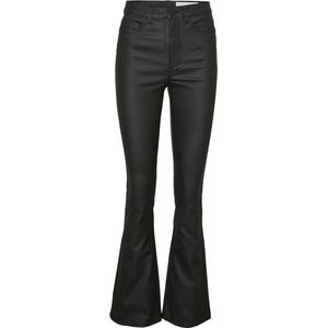 NOISY MAY NMSALLIE HW FLARE COATED PANTS NOOS Dames Broeken - Maat M X L32