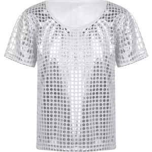 Glitter shirt pailletten - XXS, XS, S en M - Disco - Party - Feest - Pubers