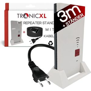 TronicXL repeater standaard met kabelverlenging 3m geschikt voor Fritz Repeater 2400 1160 1750e AVM Fritz! – W LAN Houder - stand (3 m Kabel + standaard)