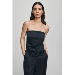 Moss Copenhagen - 19450 - Strapless Top - Zwart - Slim-fit Design