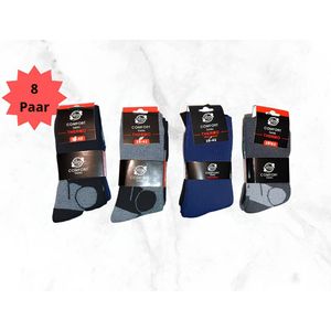 Thermosokken - 8 paar - Maat 39-42 - Dames & Heren - Katoen - Warm | Sports4You