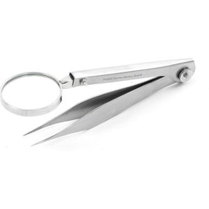 Precisie Pincet met Loep - RVS Splinterpincet 12 cm - Ideaal voor EHBO, Zorg, Cosmetica en Modelbouw