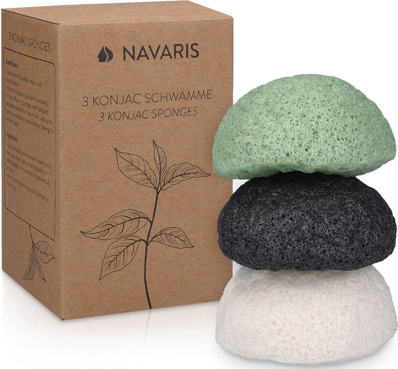 Konjac Sponzen - Set van 3 - Bamboe en Groene Thee - Veganistisch