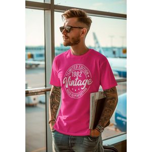 1982 Jaar Roze T-shirt Heren - Maat S - Aged Vintage - Verjaardag Cadeau Mannen - Limited Edition