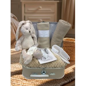 8-dlg Kraamcadeau Coffee Kraamkado unisex jongen meisje - unisex - baby geschenkset - kraamcadeau neutraal - baby memorie box 25 cm - babyshower cadeau - gender neutraal babycadeau - 8 in 1 kado