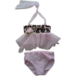 Maat 56 Bikini roze details Baby en kind lichtroze zwemkleding