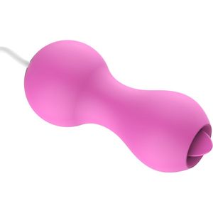 Cupitoys® Vibrerend ei met tong - Met afstandsbediening - 7cm - Lichtroze - 12 standen - Vibrators voor vrouwen en mannen - Sex toys voor vrouwen en mannen - Sex toys voor koppels
