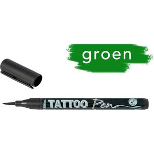 KREUL Groene Tattoo Stift - Tattoo pen voor creatief schilderen en decoreren van niet-vettige huid – voor strand, feest, carnaval en kinderen verjaardag