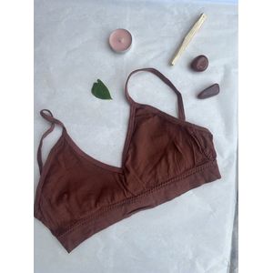 LIGHT RIBBED BRALETTE - Roest - OneSize - Soft - 4 stuks - Red - Rusty - Bralette - Bra - BH
