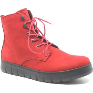 Wolky Hoge veterschoenen New Wave rood nubuck