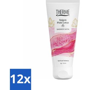 Therme - Saigon Pink Lotus - Douche Satin - Verfrissend - Verzorgend - 200ml - Voordeelverpakking - 12 stuks