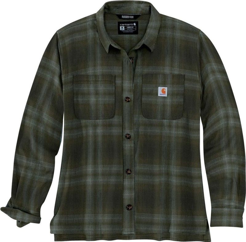Carhartt - Midweight Flannel L/S Plaid Shirt - Overhemd - Rood - Katoen