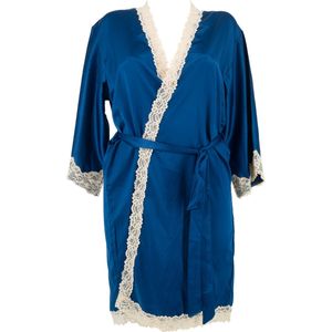 Guy de France - Kimono blauw - satijn uni - M