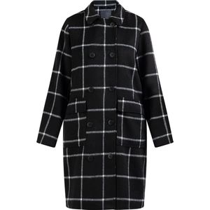 DreiMaster - Overgangsjas - Geruit - Zwart en Wit - Wolmix