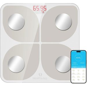 Bluetooth Personenweegschaal met Precisie - 13 Lichaamsmaten, Capaciteit tot 180 kg, Compatibel met Android en iOS