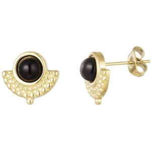 Yehwang Oorbellen - Stainless Steel - Vintage Oorknopjes - Natuursteen