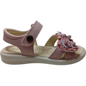Naturino - Brahma - Mt 24 - velcro's bloemen lederen sandalen - roze
