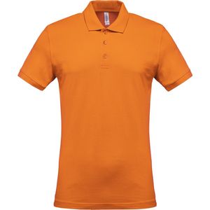 Polo Heren XL Kariban Kraag met knopen Korte mouw Orange 100% Katoen