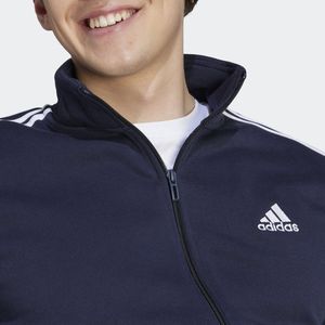 adidas Sportswear Basic 3-Stripes Fleece Trainingspak - Heren - Blauw- XL