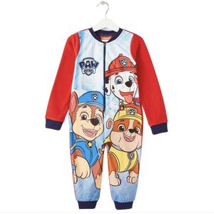 Paw Patrol Chase, Marshall, Rubble - Onesie pyjama / jumpsuit voor jongens, fleece, rood / 3 jaar