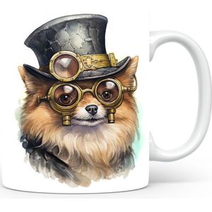 Mok met Pomeriaan Beker voor koffie of tas voor thee, cadeau voor dierenliefhebbers, moeder, vader, collega, vriend, vriendin, kantoor