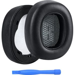Vervangende Oorkussens voor JBL E65 (E65BT, E65BTNC)/Live 650 (650NC, 650BTNC)/Live 660 (660NC, 660BTNC)/Duet NC Hoofdtelefoons van MMOBIEL – Memory Foam en Protein PU Koptelefoon Oorkussens – Zwart