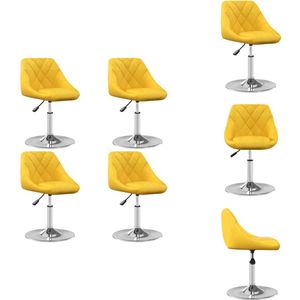 vidaXL Eetkamerstoel - Eetkamerstoelen - Dinerstoel - Dinerstoelen - Eetkamerstoelen draaibaar 4 st fluweel mosterdgeel