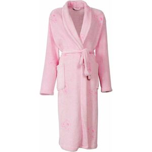 Tenderness Dames Badjas - Fleece - Sjaalkraag - Zacht Roze - Maat XL