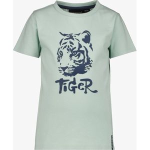Unsigned jongens T-shirt lichtgroen met tijger - Maat 98/104