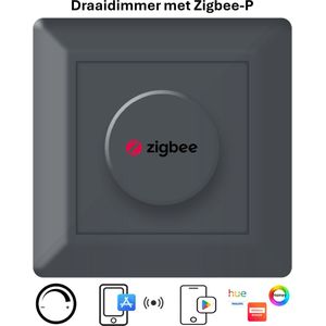 Freelux Draaiknop | Zigbee-P | led-dimmer | 230VAC - 250VA/1,1A | Antraciet mat gelakt