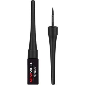 New Well Dipliner Eyeliner – Waterproof – Zwarte Eyeliner – Precisie Applicator – Langhoudend – 5 ml